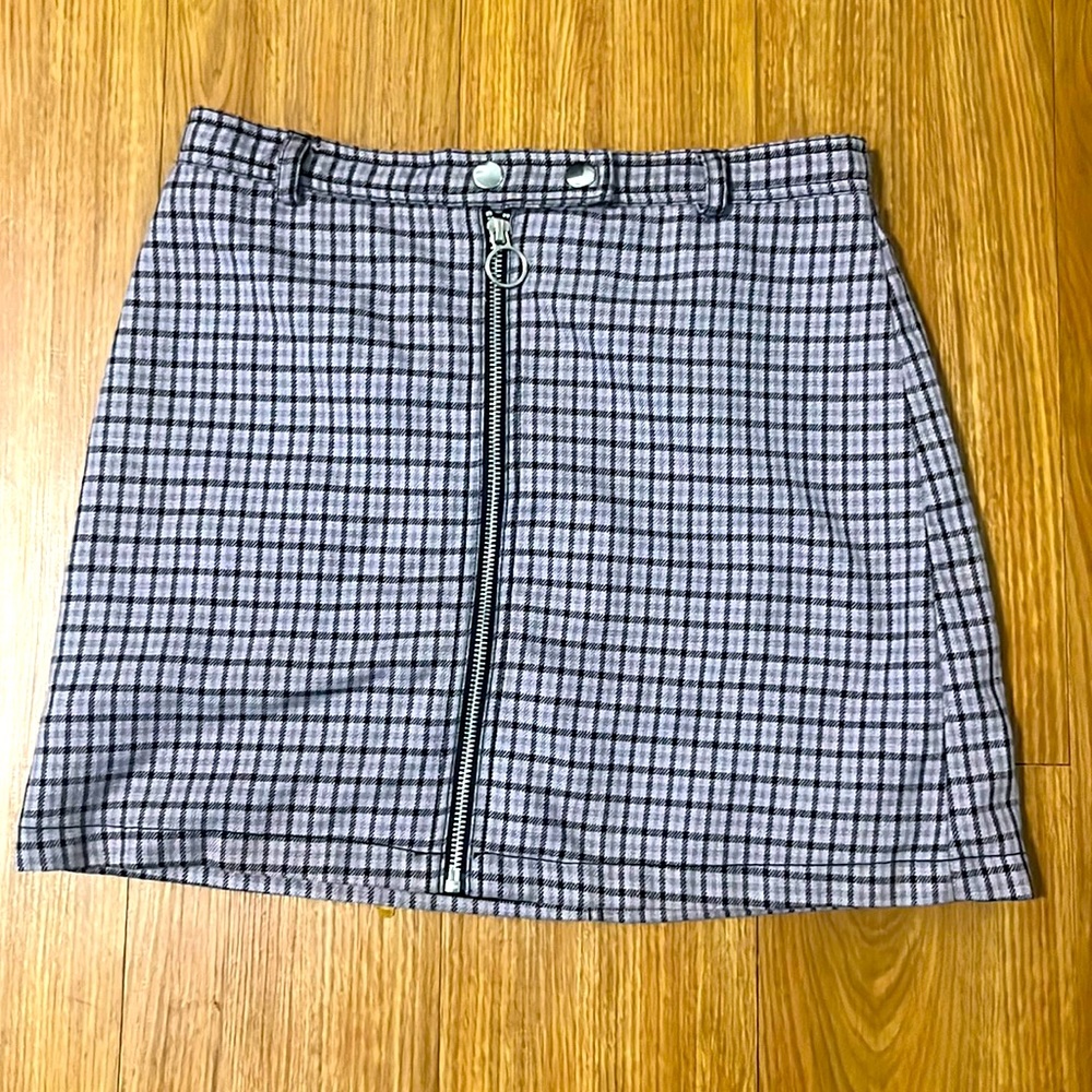 Purple and black plaid skirt XS